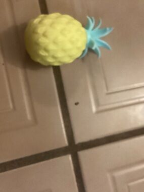 Squeeze Pineapple Toy - Yellow with Light Blue Top